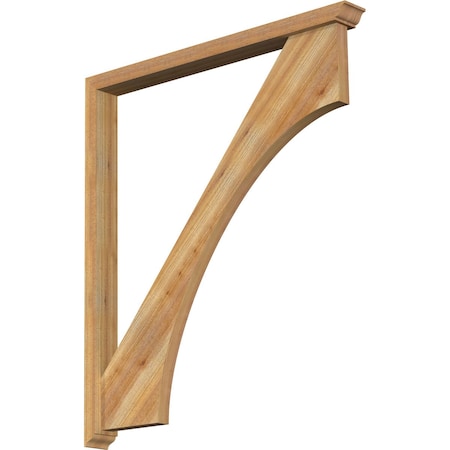 Ekena Millwork Westlake Traditional Rough Sawn Bracket w/ Offset Brace, Western Red Cedar, 4"W x 42"D x 48"H BKT0402X42X48WTL01RWR